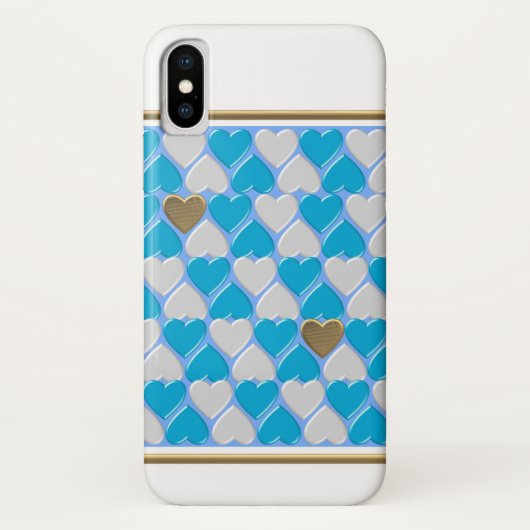 Blaues, weißes bayerisches Muster. Case-Mate iPhon iPhone Hülle (Rückseite)