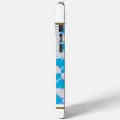 Blaues, weißes bayerisches Muster. Case-Mate iPhone Hülle (Rückseite / Links)