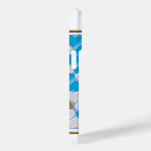 Blaues, weißes bayerisches Muster. Case-Mate iPhone Hülle (Rückseite / Rechts)