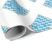 Blaues, weißes bayerisches Muster. Geschenkpapier (Rolleneckpunkt)