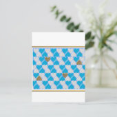 Blaues, weißes bayerisches Muster. Postkarte (Stehend Vorderseite)