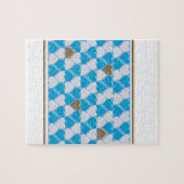 Blaues, weißes bayerisches Muster. Puzzle (Horizontal)