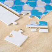 Blaues, weißes bayerisches Muster. Puzzle (Seite)