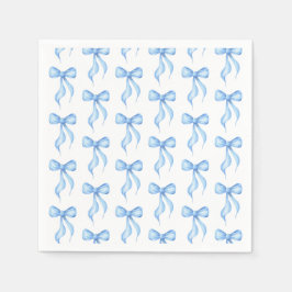 Blaues weißes Bow-Muster-Brautparty Serviette