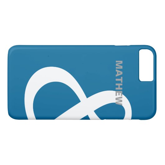 Blaues weißes Case-Mate iPhone hülle (Rückseite (Horizontal))