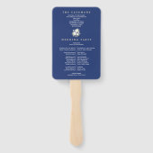 Blaues weißes Chinoiserie Blumenzwiebelprogramm Fächer (Rückseite)