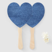 Blaues weißes Denim Textur-Bild Fächer (Vorne und Hinten)