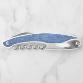 Blaues weißes Denim Textur-Bild Kellnermesser (Rückseite)
