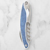 Blaues weißes Denim Textur-Bild Kellnermesser (Rückseite)