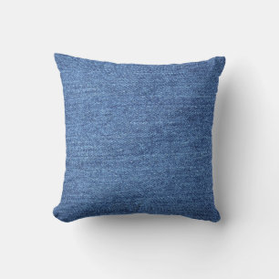 Blaues weißes Denim Textur-Bild Kissen