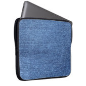 Blaues weißes Denim Textur-Bild Laptopschutzhülle (Vorne Rechts)
