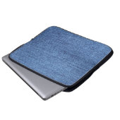 Blaues weißes Denim Textur-Bild Laptopschutzhülle (Vorne Knopf)