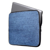 Blaues weißes Denim Textur-Bild Laptopschutzhülle (Vorderseite Links)