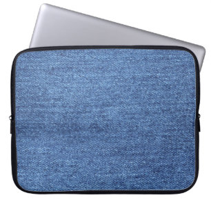 Blaues weißes Denim Textur-Bild Laptopschutzhülle