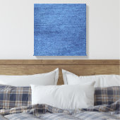 Blaues weißes Denim Textur-Bild Leinwanddruck (Insitu (Schlafzimmer))