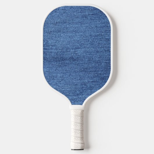 Blaues weißes Denim Textur-Bild Pickleball Schläger (Vorderseite)