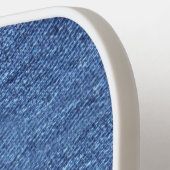 Blaues weißes Denim Textur-Bild Pickleball Schläger (Linke Seite)