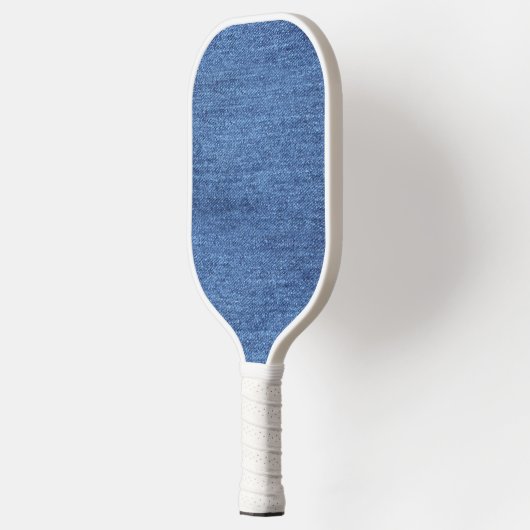 Blaues weißes Denim Textur-Bild Pickleball Schläger (Links)
