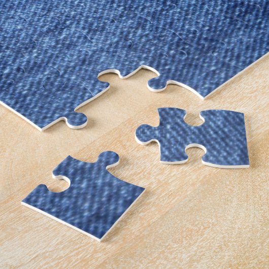 Blaues weißes Denim Textur-Bild Puzzle (Seite)