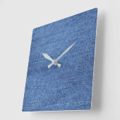 Blaues weißes Denim Textur-Bild Quadratische Wanduhr (Winkel)