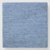 Blaues weißes Denim Textur-Bild Steinuntersetzer (Vorderseite)