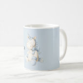 Blaues Weißes Einhorn Kaffeetasse (VorderseiteRechts)