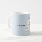 Blaues Weißes Einhorn Kaffeetasse (Vorderseite Links)