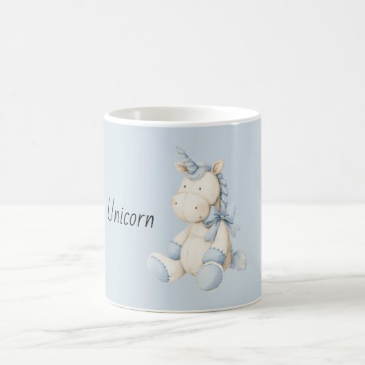 Blaues Weißes Einhorn Kaffeetasse (Mittel)