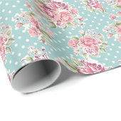 Blaues weißes elegantes des geschenkpapier (Rolleneckpunkt)