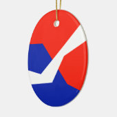 Blaues weißes Element Keramik Ornament (Links)