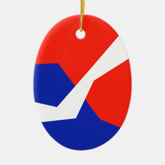 Blaues weißes Element Keramik Ornament (Vorne)