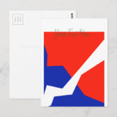 Blaues weißes Element Postkarte (Vorne/Hinten)