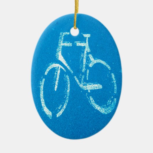 Blaues weißes Fahrrad, Fahrräder signieren Keramikornament (Vorne)