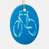 Blaues weißes Fahrrad, Fahrräder signieren Keramikornament (Hinten)