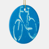Blaues weißes Fahrrad Keramik Ornament (Rechts)