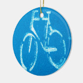 Blaues weißes Fahrrad Keramik Ornament (Links)