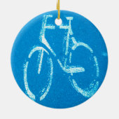 Blaues weißes Fahrrad Keramik Ornament (Hinten)