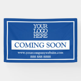 Blaues weißes Firmenlogo kommt bald Banner