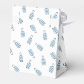 Blaues weißes Flugzeug + Gepäckmuster Babydusche Geschenkschachtel (Rückseite)
