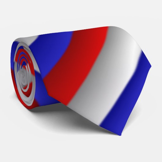 Blaues weißes Fraktal Art Muster Monogram Krawatte (Gerollt)