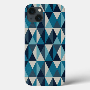 Blaues weißes geometrisches Muster Case-Mate iPhone Hülle