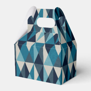 Blaues weißes geometrisches Muster Geschenkschachtel