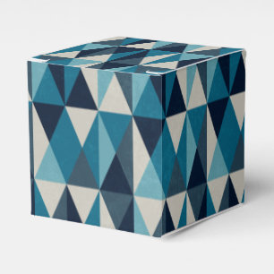 Blaues weißes geometrisches Muster Geschenkschachtel