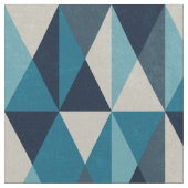 Blaues weißes geometrisches Muster Stoff (Nahaufnahme)