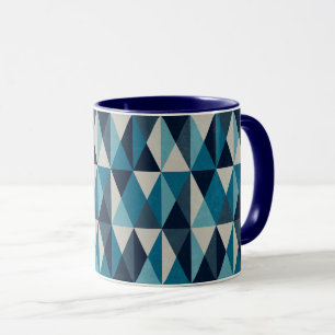 Blaues weißes geometrisches Muster Tasse