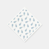 Blaues weißes Gepäck-Gehäuse Nahtloses Muster Serviette (Ecke)