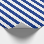 Blaues weißes gestreiftes nautischPackpapier Geschenkpapier (Ecke)