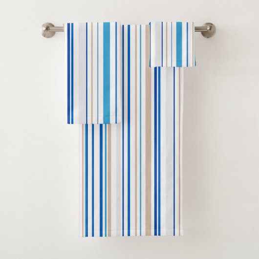 Blaues weißes goldenes Badezimmer Badhandtuch Set (Insitu)