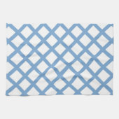 Blaues weißes Harlequin Diamant Strippmuster Geschirrtuch (Horizontal)