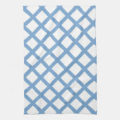 Blaues weißes Harlequin Diamant Strippmuster Geschirrtuch (Vertikal)